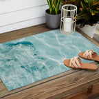 Clear blue water | Colorful ocean photography print | Turquoise sea Outdoor Rug Gallery Image 2