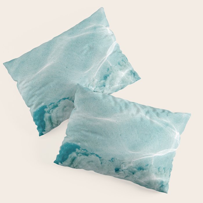 Clear blue water | Colorful ocean photography print | Turquoise sea Pillow Sham Gallery Image 3