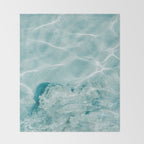 Clear blue water | Colorful ocean photography print | Turquoise sea Throw Blanket Gallery Image 2