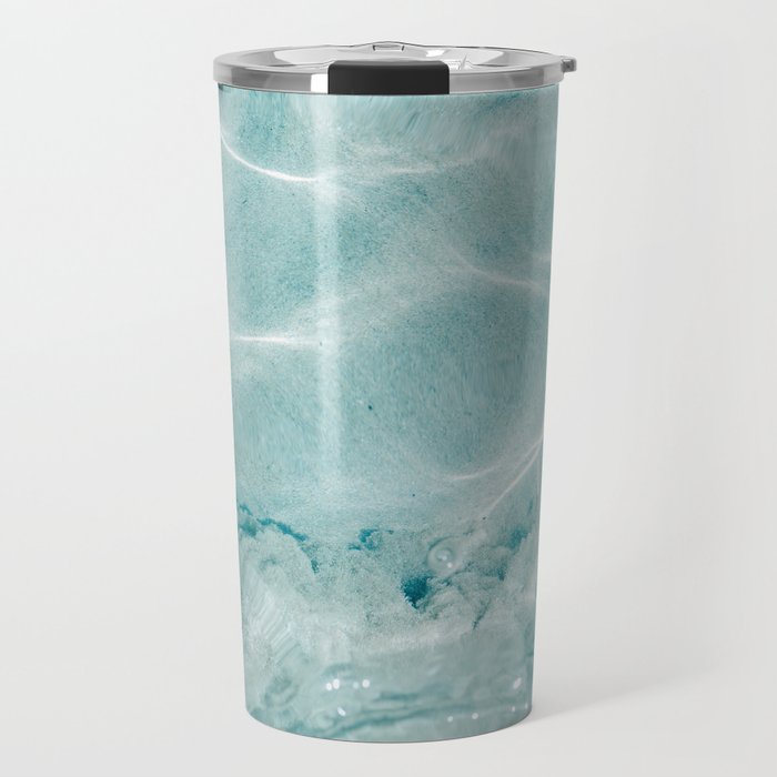 Clear blue water | Colorful ocean photography print | Turquoise sea Travel Mug Gallery Image 1