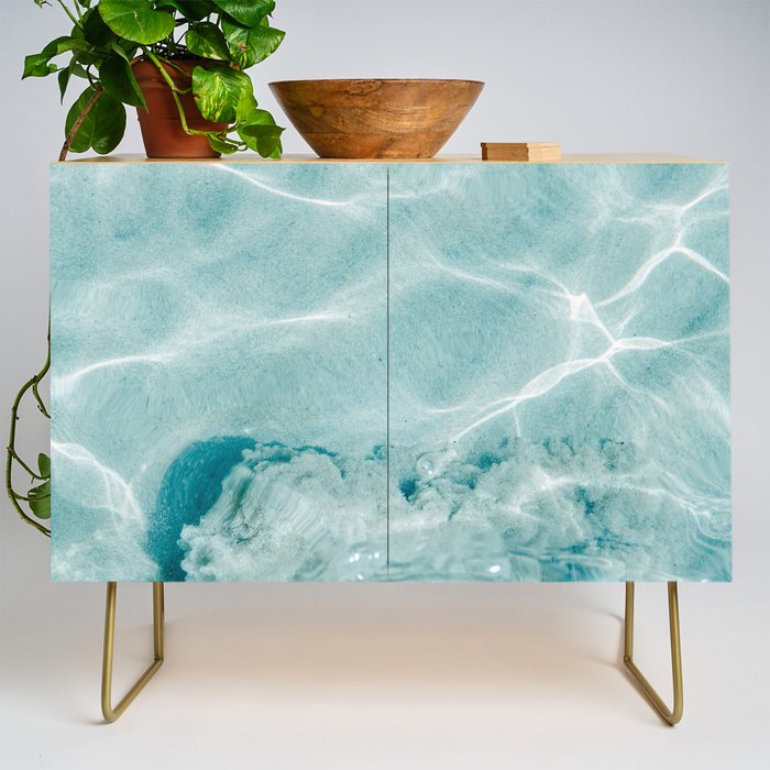 Clear blue water | Colorful ocean photography print | Turquoise sea Credenza Gallery Image 1