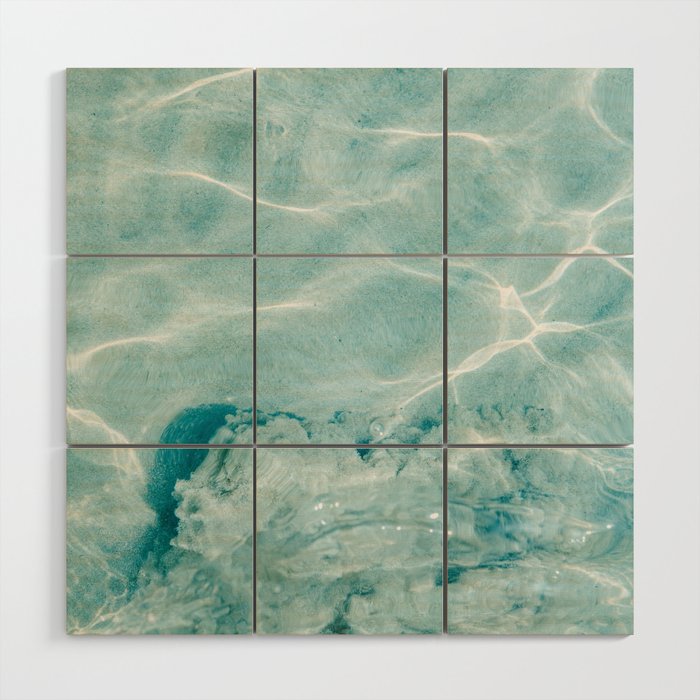 Clear blue water | Colorful ocean photography print | Turquoise sea Wood Wall Art Gallery Image 1