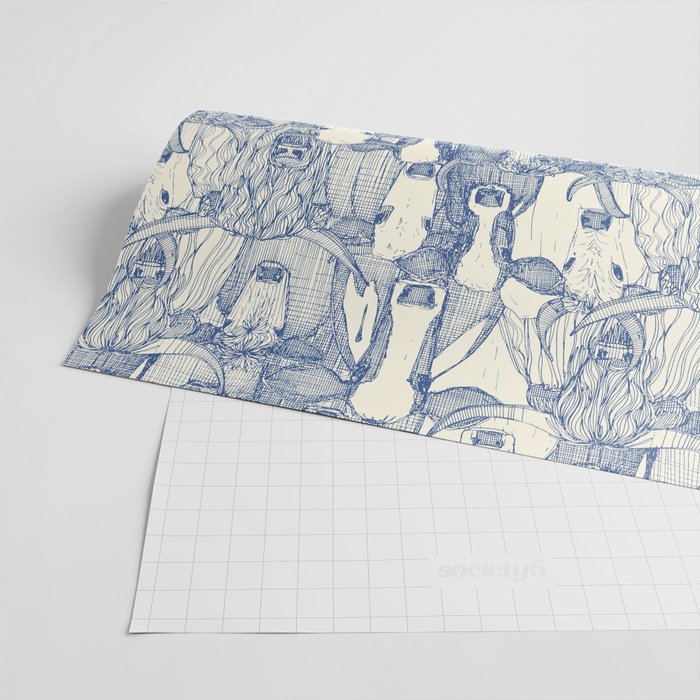 just cattle classic blue pearl Wrapping Paper Gallery Image 2