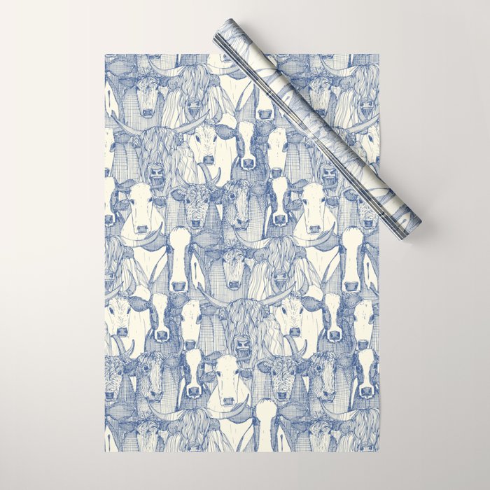 just cattle classic blue pearl Wrapping Paper Gallery Image 1