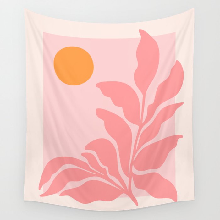 Sunny Pink Garden Wall Tapestry Gallery Image 1