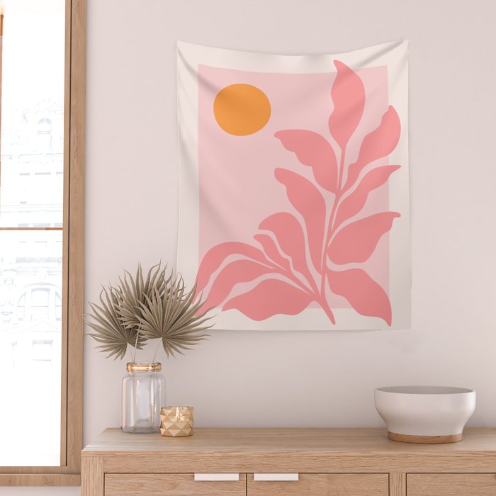 Sunny Pink Garden Wall Tapestry Gallery Image 2