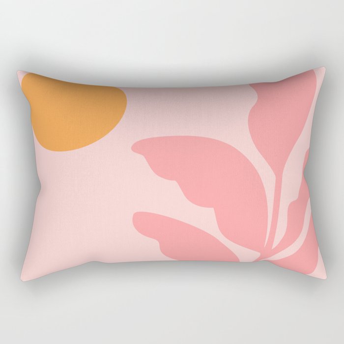 Sunny Pink Garden Rectangular Pillow Gallery Image 1