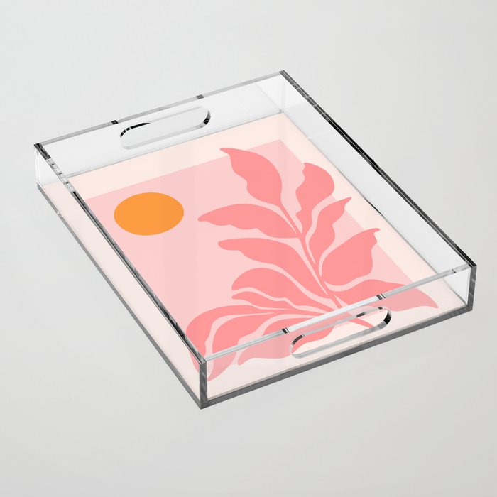 Sunny Pink Garden Acrylic Tray Gallery Image 1
