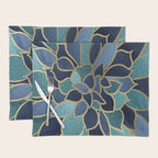 Festive, Floral Prints, Navy Blue, Teal and Gold Placemat Gallery Image 1