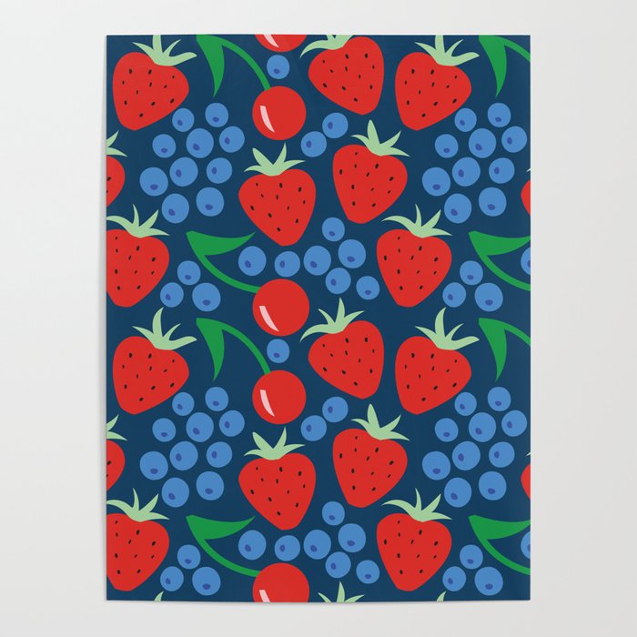 Strawberry pattern Poster Gallery Image 1