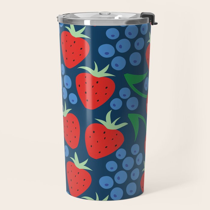 Strawberry pattern Travel Mug Gallery Image 2