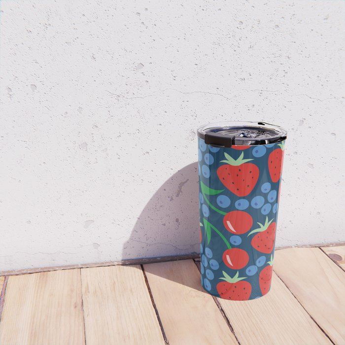Strawberry pattern Travel Mug Gallery Image 4