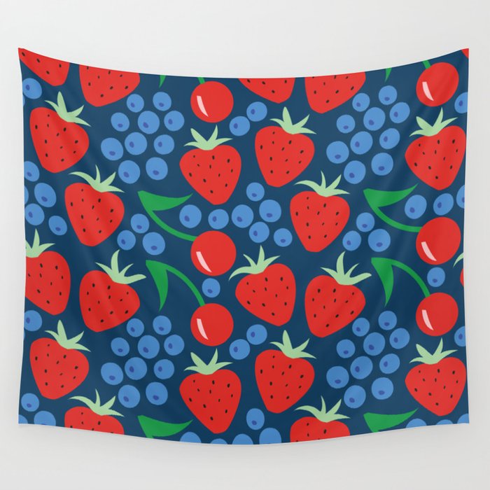 Strawberry pattern Wall Tapestry Gallery Image 4