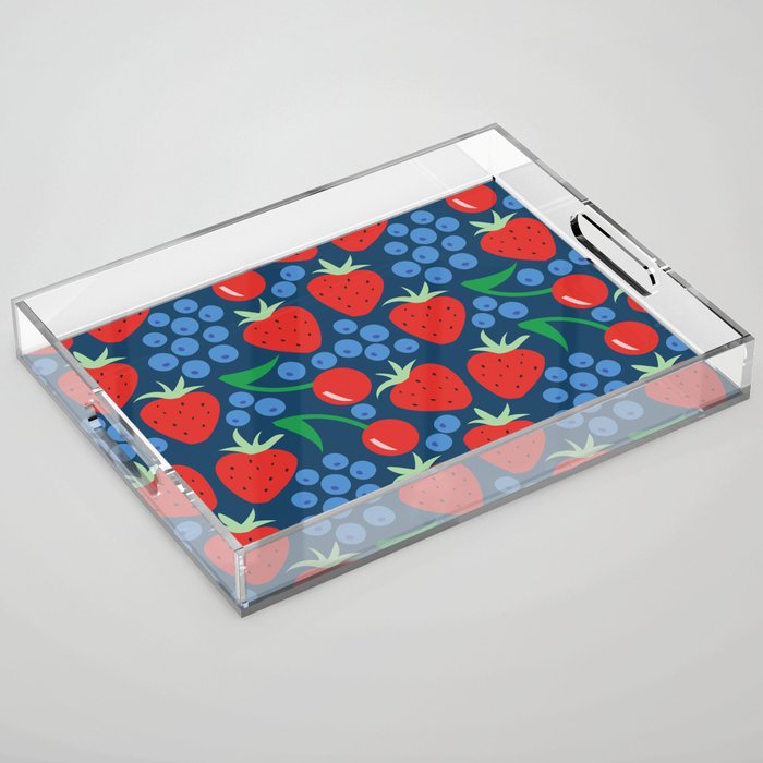 Strawberry pattern Acrylic Tray Gallery Image 1