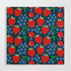 Strawberry pattern Wood Wall Art Gallery Image 1