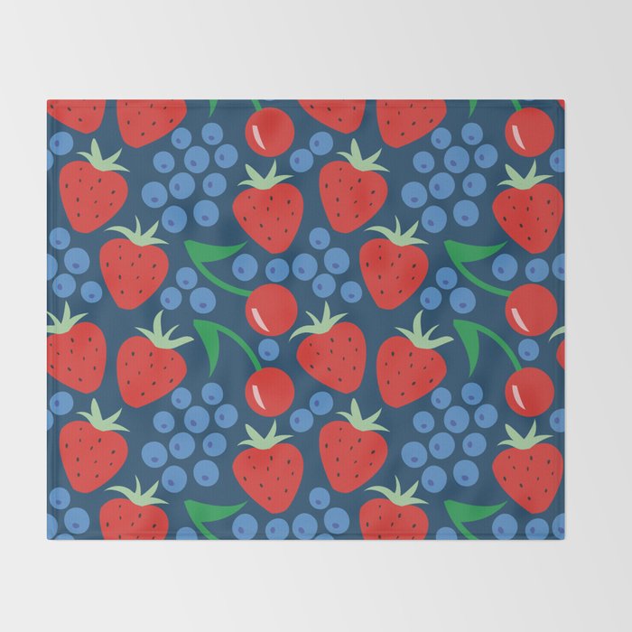 Strawberry pattern Throw Blanket Gallery Image 2