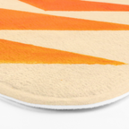 Vintage Scandinavian Orange Geometric Triangle Pattern Bath Mat Gallery Image 3