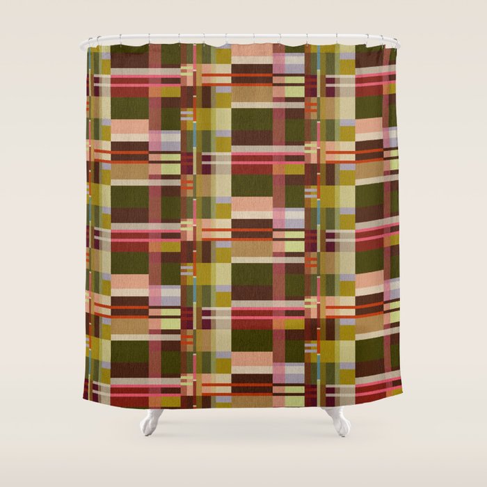 Offset Colorblock Bright Shower Curtain Gallery Image 1