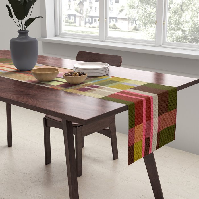 Offset Colorblock Bright Table Runner Gallery Image 2