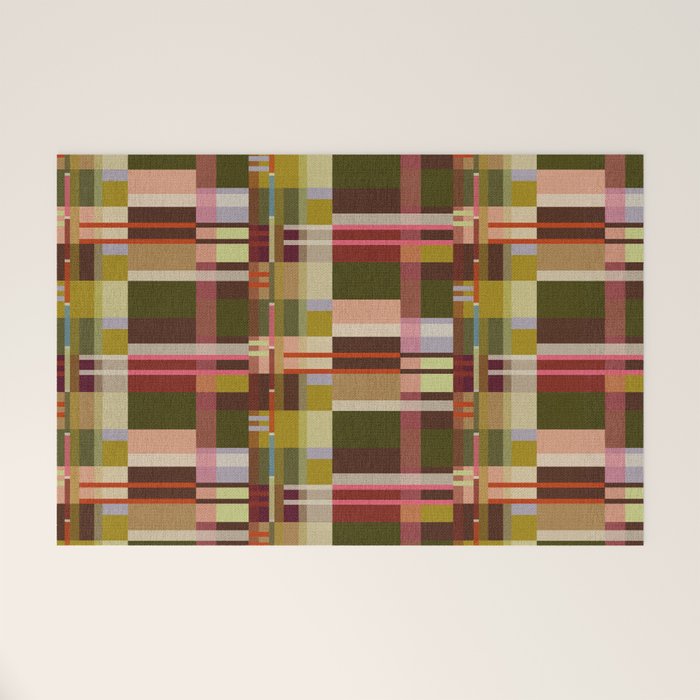 Offset Colorblock Bright Welcome Mat Gallery Image 1