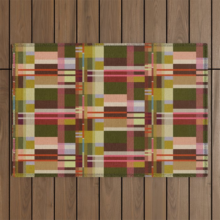 Offset Colorblock Bright Outdoor Rug Gallery Image 1