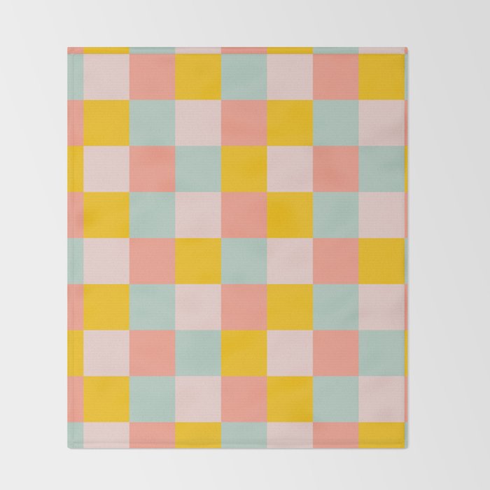 Retro Funky Checks Throw Blanket Gallery Image 2