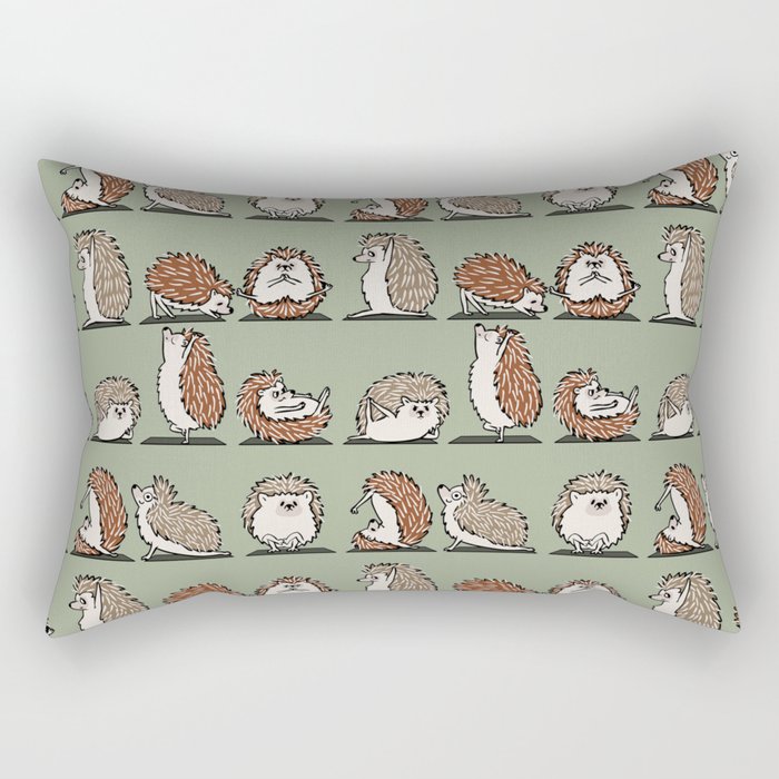 Hedgehog Yoga Rectangular Pillow Gallery Image 1
