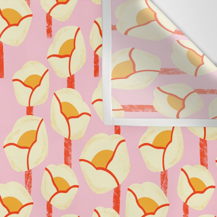 Chunky Blooms - Pink Wall Tapestry Gallery Image 3