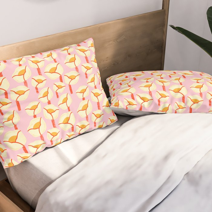 Chunky Blooms - Pink Pillow Sham Gallery Image 2