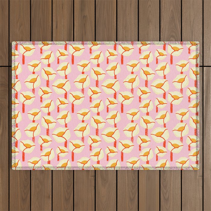 Chunky Blooms - Pink Outdoor Rug Gallery Image 1