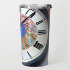 Anxiety, Mental Wellness Awareness Time, Peace of Mind Wall Clock Tower, Eclectic Roman Bohemian Colorful Painting Travel Mug Gallery Image 2