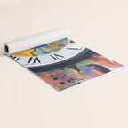 Anxiety, Mental Wellness Awareness Time, Peace of Mind Wall Clock Tower, Eclectic Roman Bohemian Colorful Painting Yoga Mat Gallery Image 2