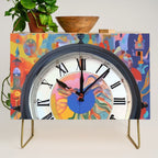 Anxiety, Mental Wellness Awareness Time, Peace of Mind Wall Clock Tower, Eclectic Roman Bohemian Colorful Painting Credenza Gallery Image 1