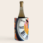 Anxiety, Mental Wellness Awareness Time, Peace of Mind Wall Clock Tower, Eclectic Roman Bohemian Colorful Painting Wine Chiller Gallery Image 2