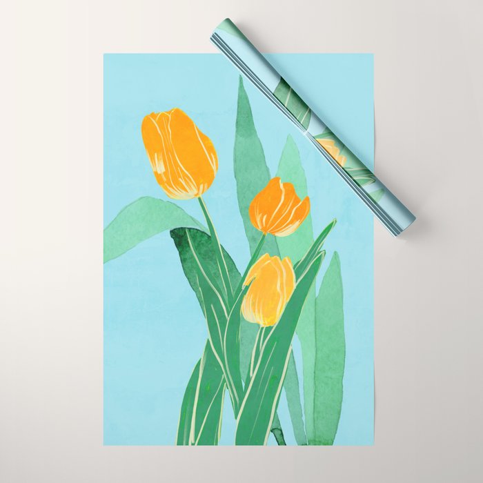 Modern Art Flowers 20 Wrapping Paper Gallery Image 1