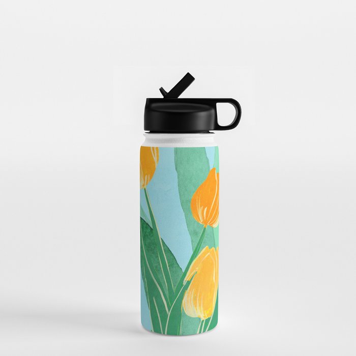 Modern Art Flowers 20 Water Bottle Gallery Image 1