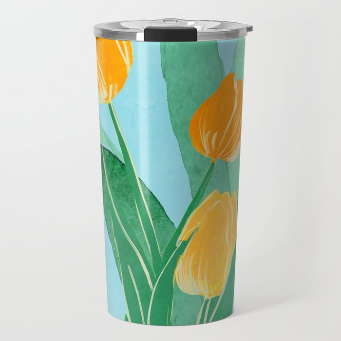 Modern Art Flowers 20 Travel Mug Gallery Image 1