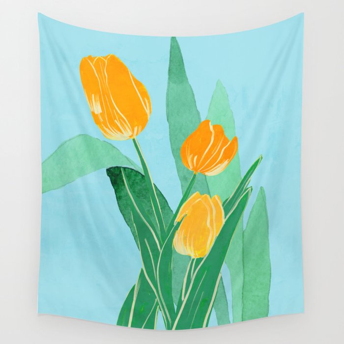 Modern Art Flowers 20 Wall Tapestry Gallery Image 4