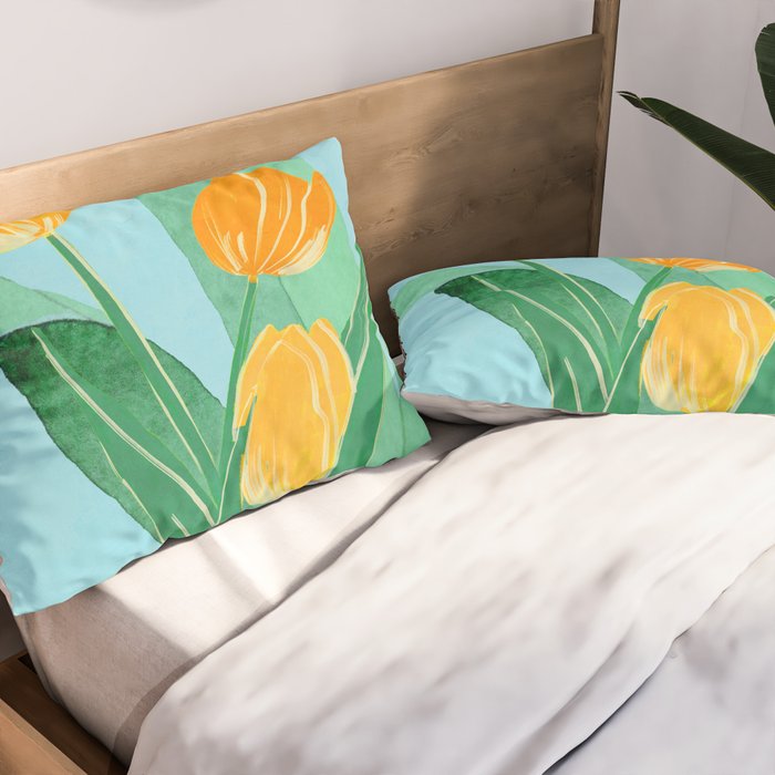 Modern Art Flowers 20 Pillow Sham Gallery Image 2
