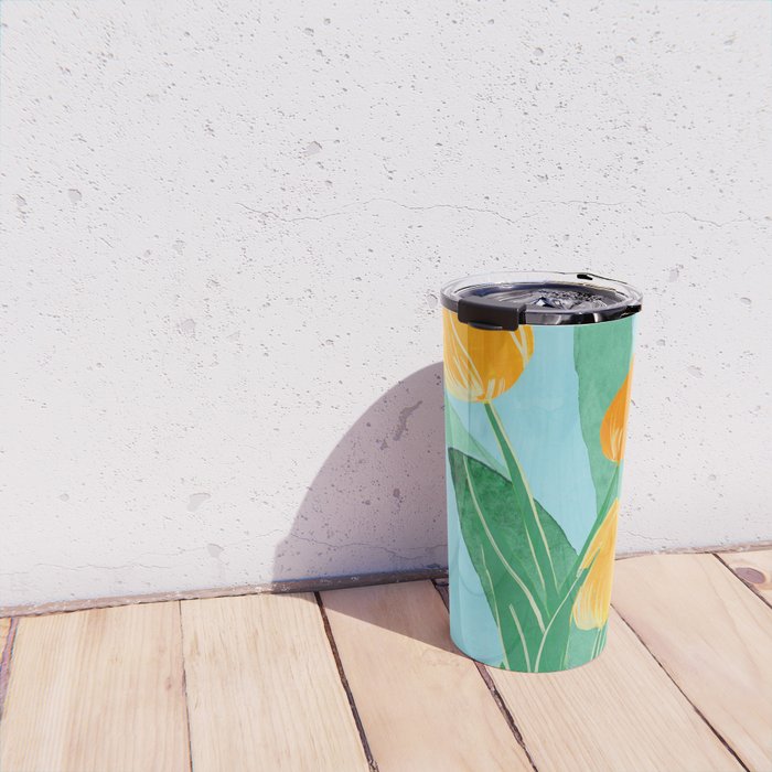 Modern Art Flowers 20 Travel Mug Gallery Image 4