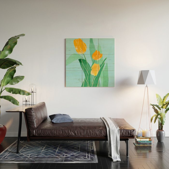 Modern Art Flowers 20 Wood Wall Art Gallery Image 2