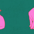 Pink Cat On Green Background Coffee Mug Gallery Image 2