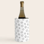 Black and white flower doodle art pattern Wine Chiller Gallery Image 3