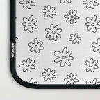 Black and white flower doodle art pattern Laptop Sleeve Gallery Image 3