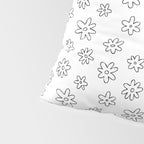 Black and white flower doodle art pattern Pillow Sham Gallery Image 4