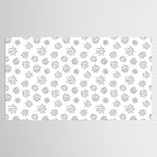 Black and white flower doodle art pattern Tablecloth Gallery Image 2