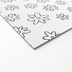 Black and white flower doodle art pattern Welcome Mat Gallery Image 2