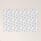 Black and white flower doodle art pattern Welcome Mat Gallery Image 1