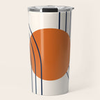 Geometric Lines in Navy Blue Orange 1 (Rainbow Abstraction) Travel Mug Gallery Image 1