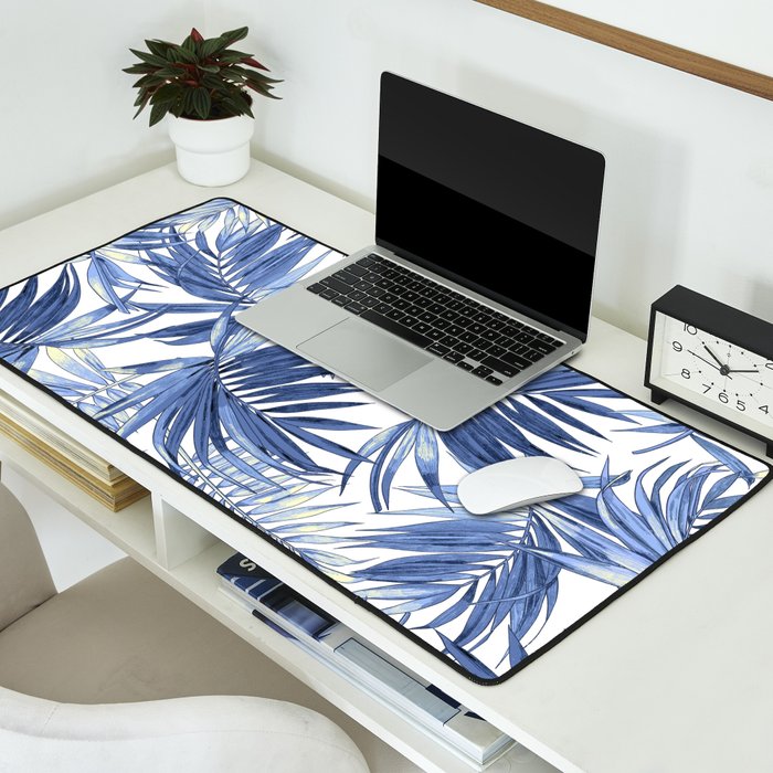 seamless pattern of abstract palm leaves Desk Mat Gallery Image 2